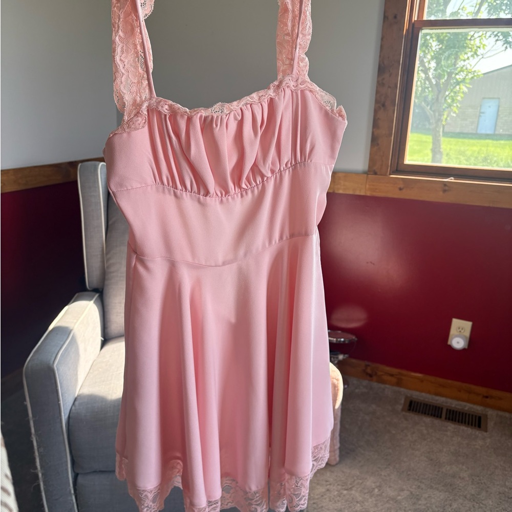 Pink Lace Trim Nightgown